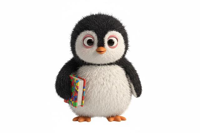 Penguin illustration in Playful Clay Style style